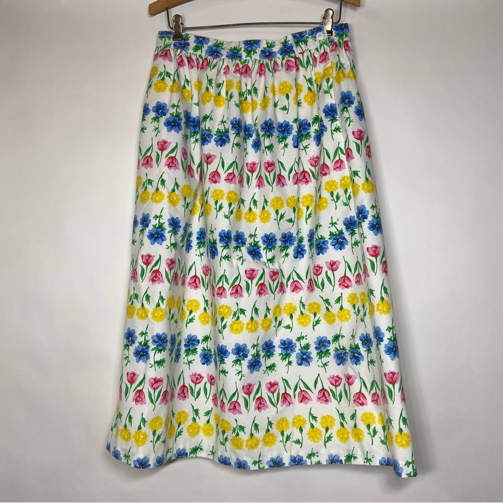 Vintage Appleseed’s Size 10P 10 Petite Floral Print Spring Boho Midi Skirt